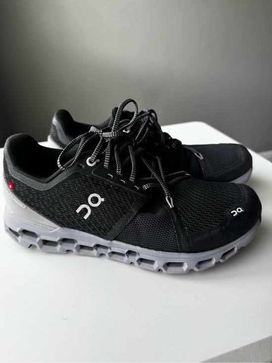 On Clouds Shoes - On Running womans Black & Gray/Purple Cloud Athletic Shoes
